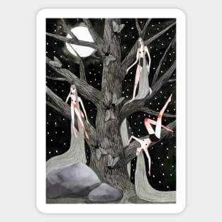 Nymphs on trees Sticker